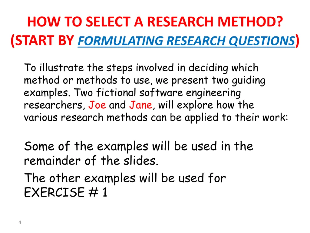 how to select a research method start