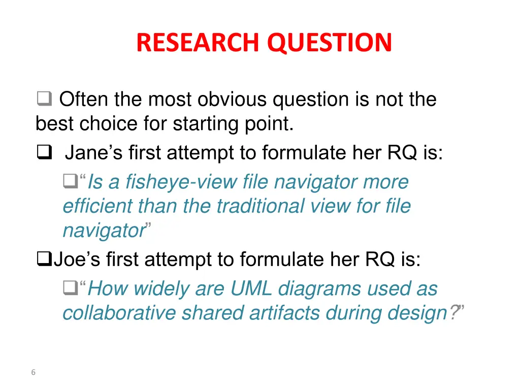 research question