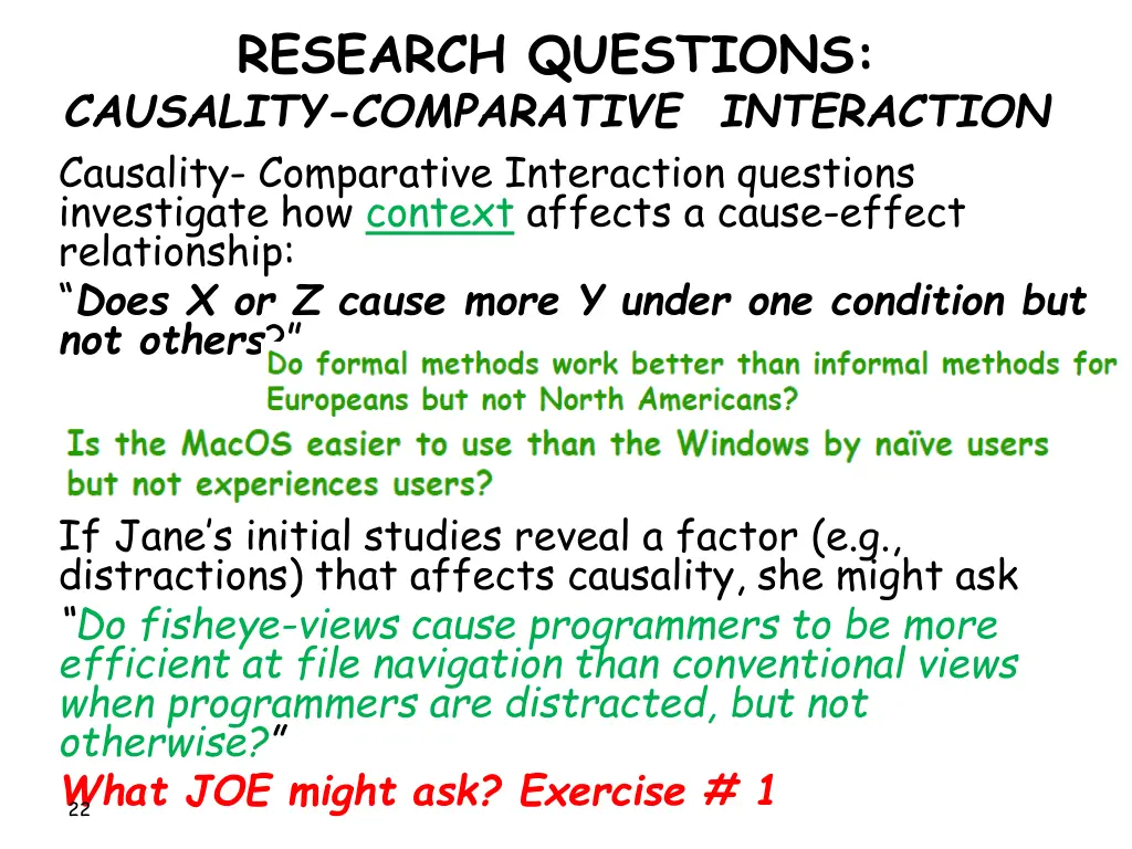 research questions causality comparative