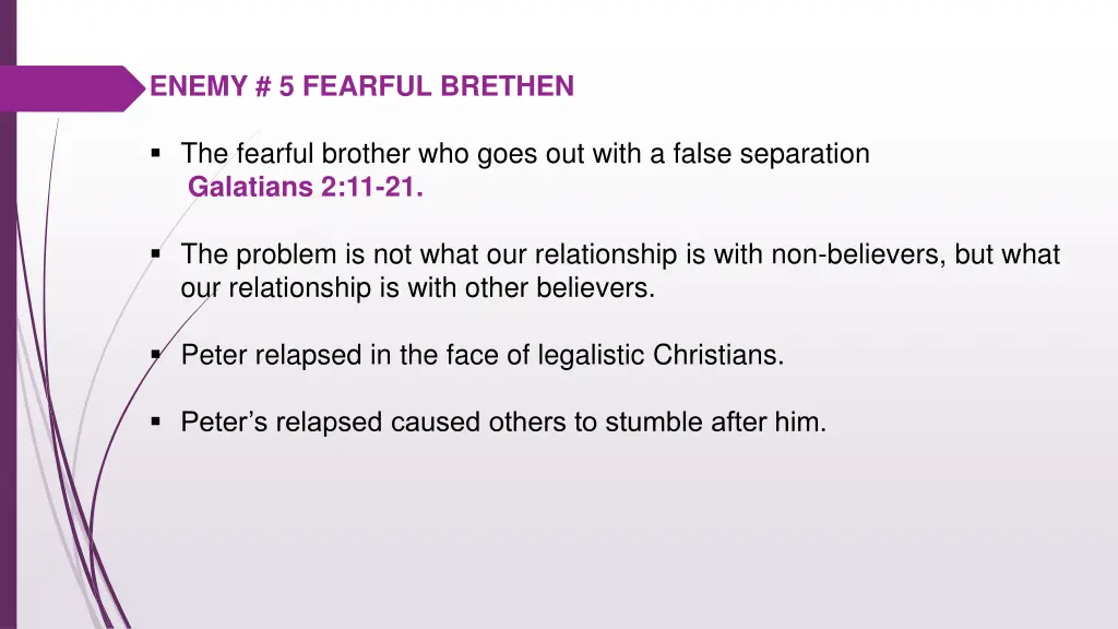 enemy 5 fearful brethen