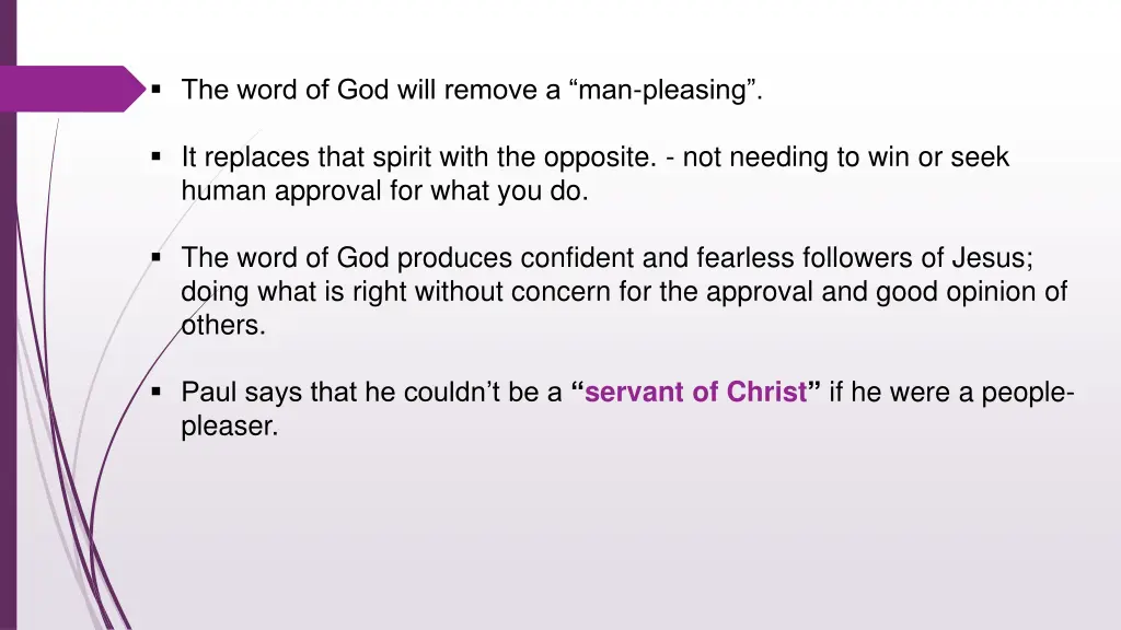 the word of god will remove a man pleasing