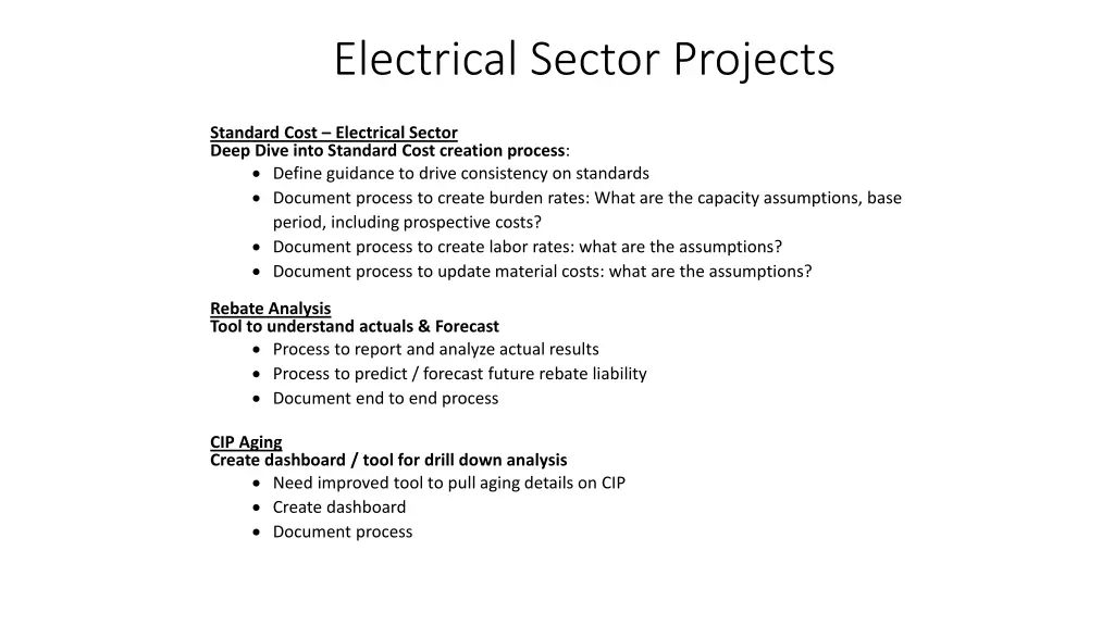 electrical sector projects