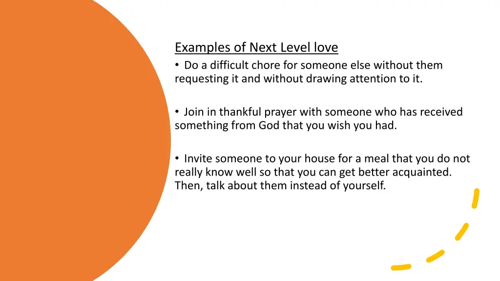 examples of next level love do a difficult chore