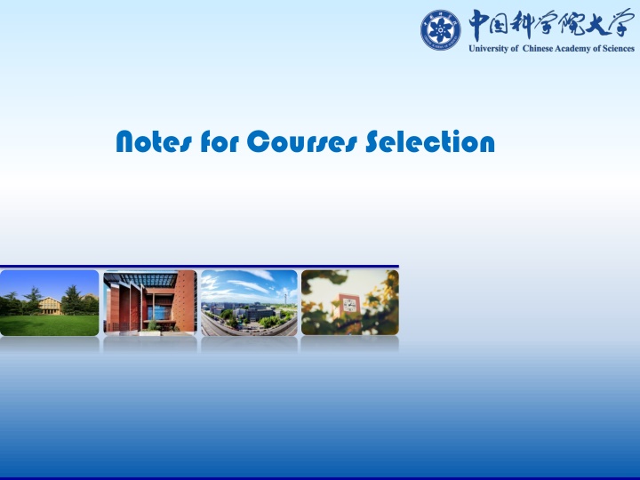 notes for courses selection