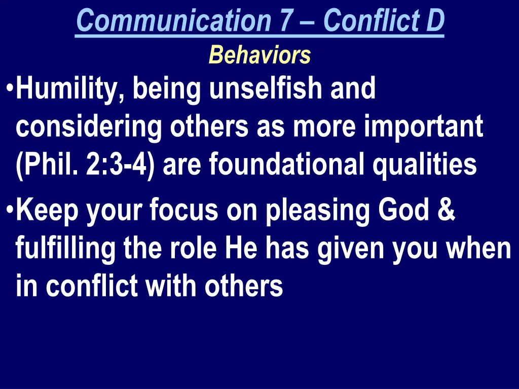communication 7 conflict d behaviors humility 1