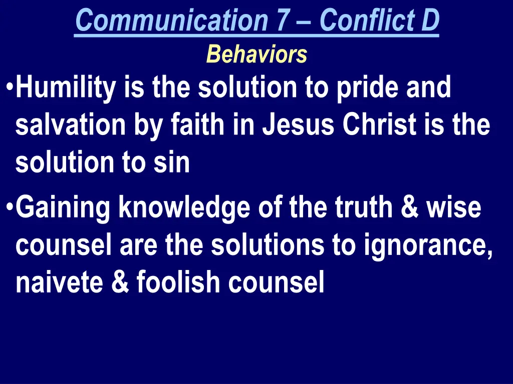 communication 7 conflict d behaviors humility