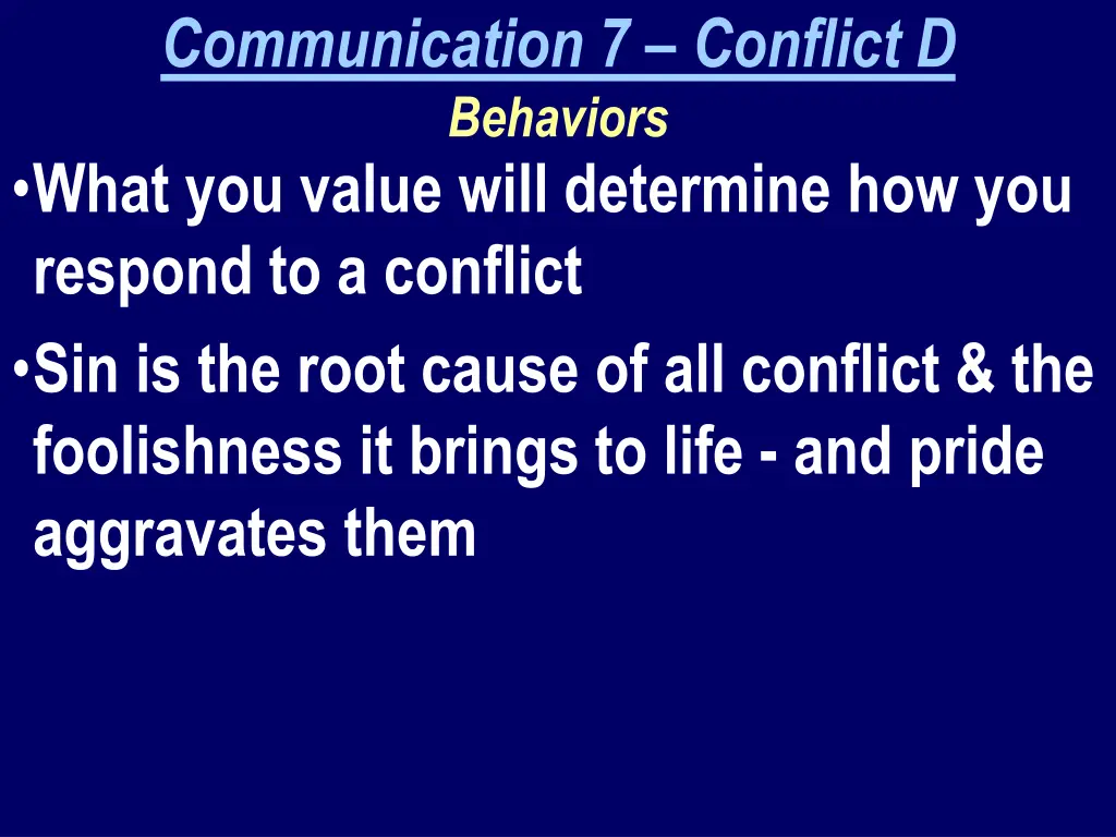 communication 7 conflict d behaviors what