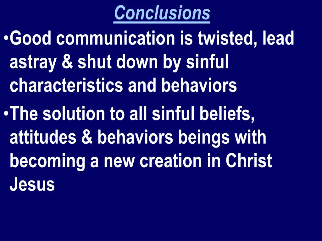 conclusions