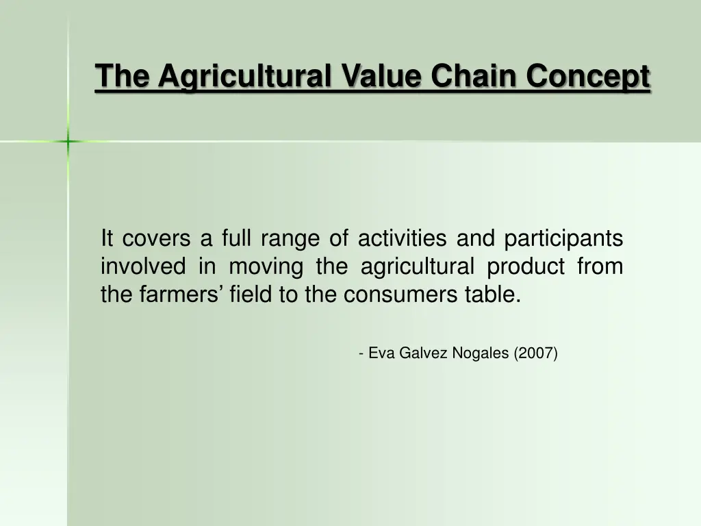 the agricultural value chain concept