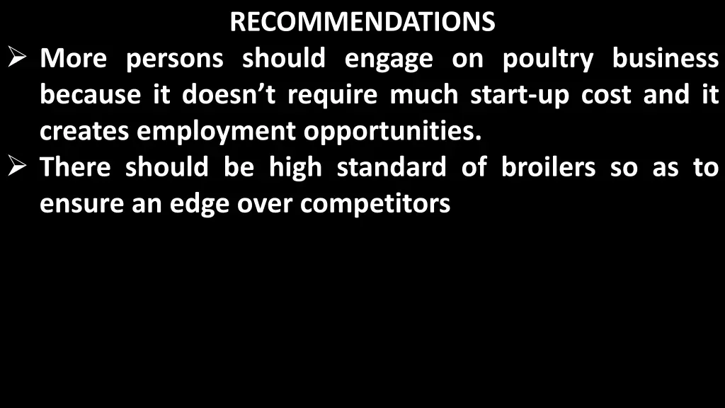 recommendations