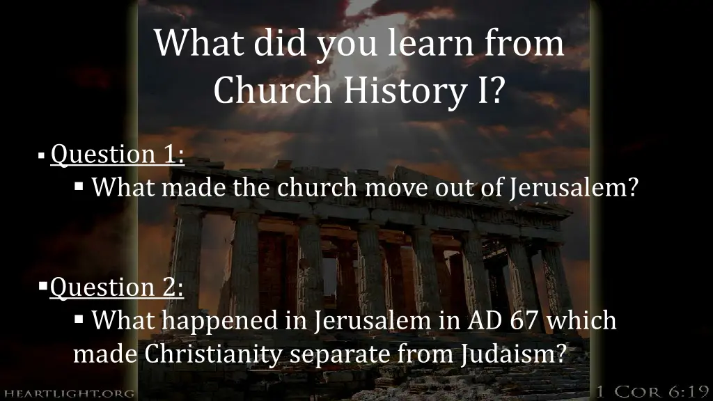 what did you learn from church history i