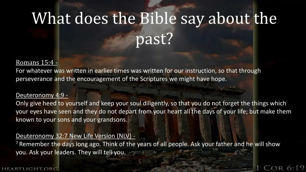 what does the bible say about the past