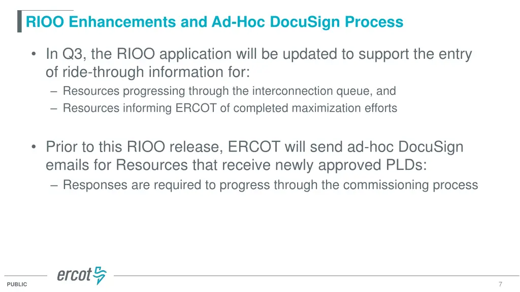 rioo enhancements and ad hoc docusign process