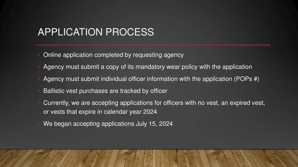 application process
