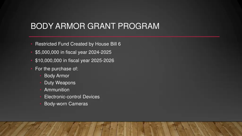 body armor grant program 1