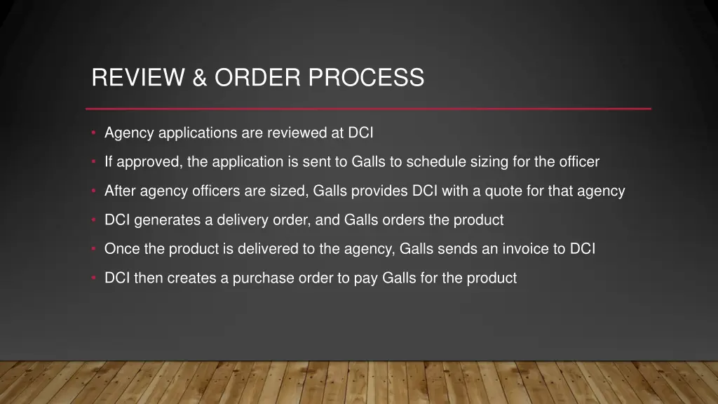 review order process