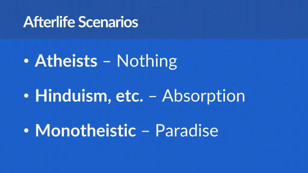 afterlife scenarios