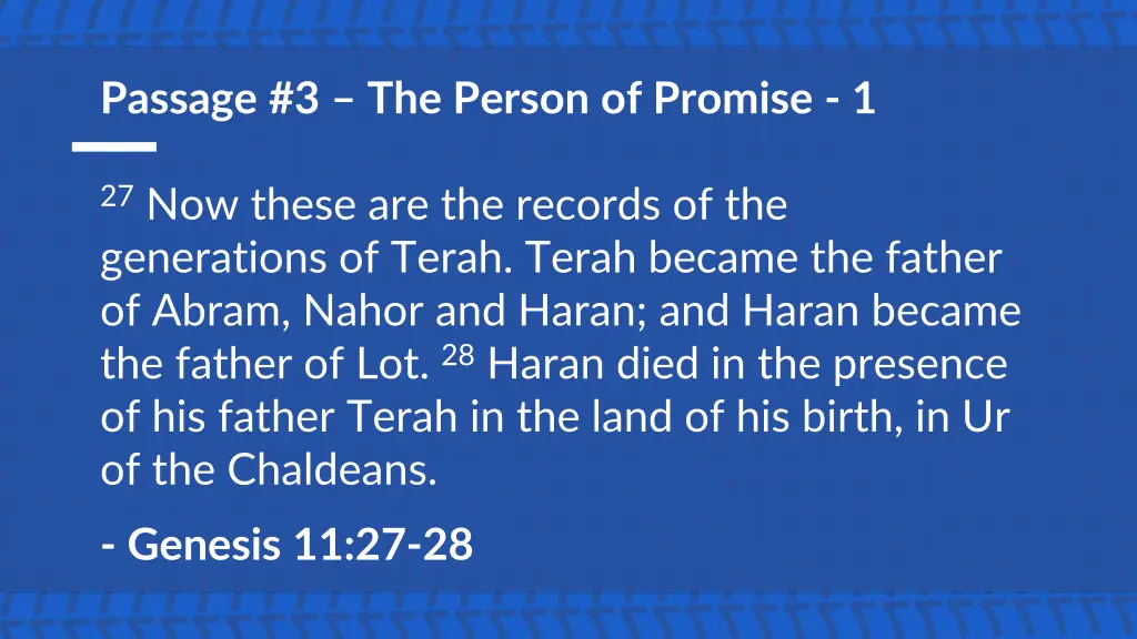 passage 3 the person of promise 1