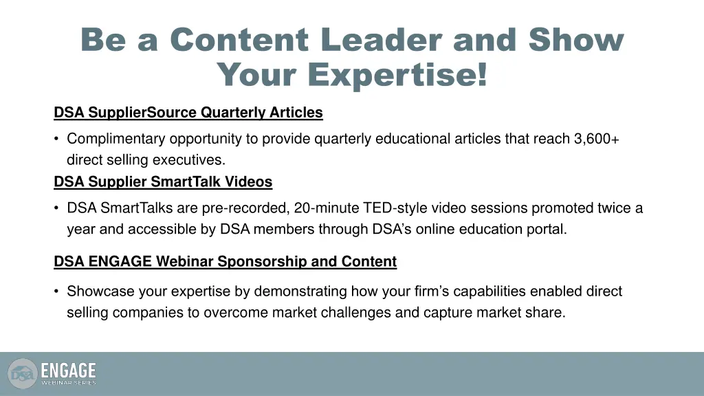 be a content leader and show your expertise
