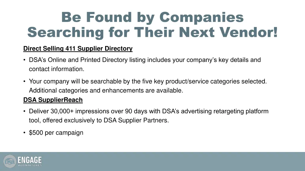 be found by companies searching for their next