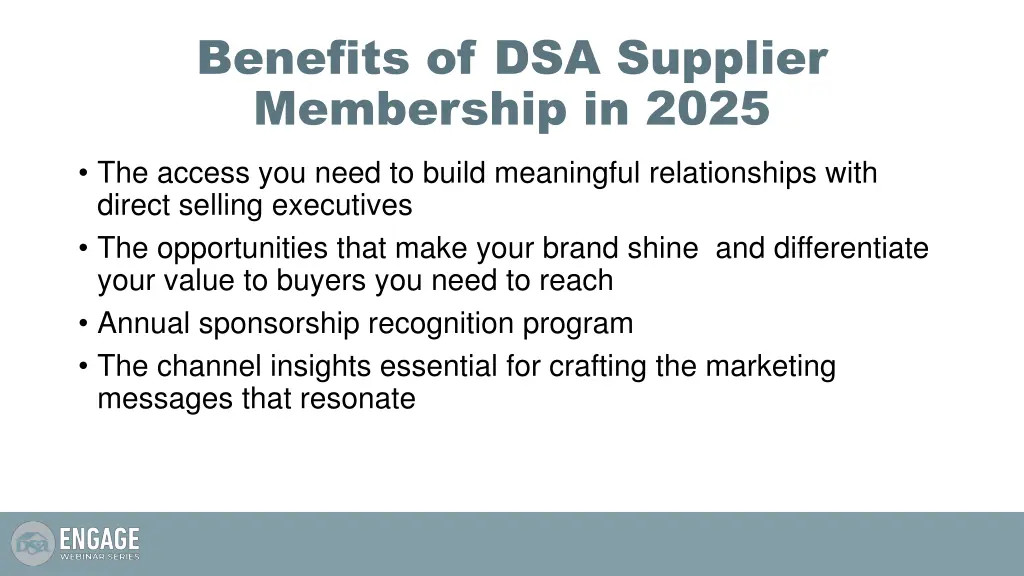 benefits of dsa supplier membership in 2025