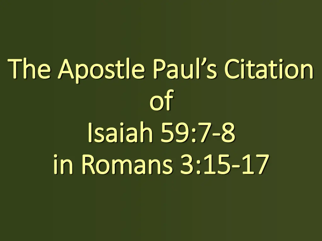 the apostle paul s citation the apostle paul