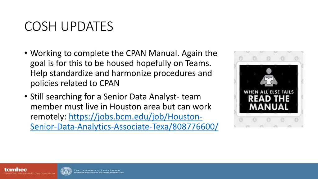 cosh updates 1