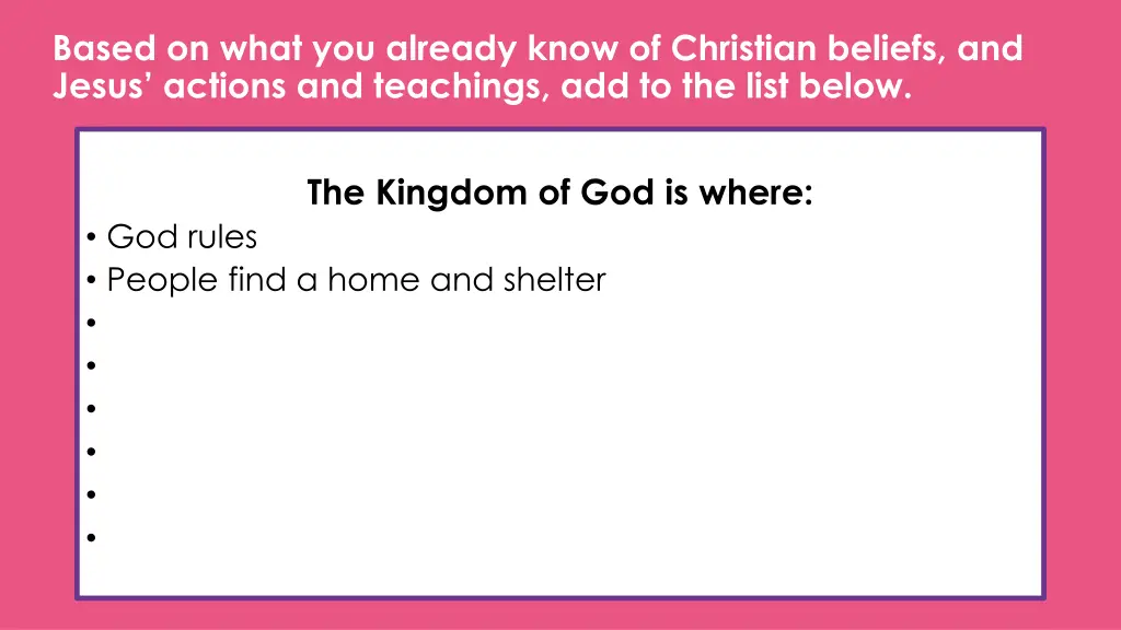based on what you already know of christian