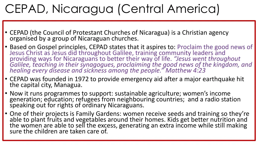 cepad nicaragua central america