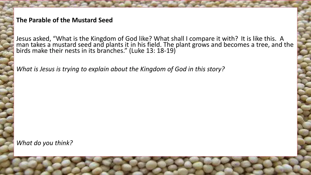 the parable of the mustard seed