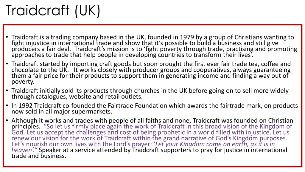traidcraft uk