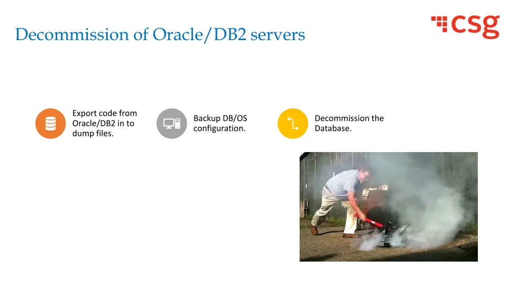 decommission of oracle db2 servers