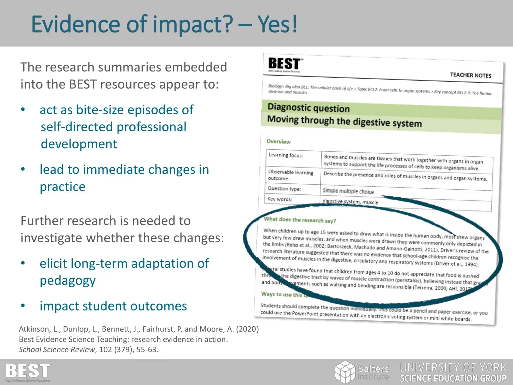 evidence of impact evidence of impact yes 1