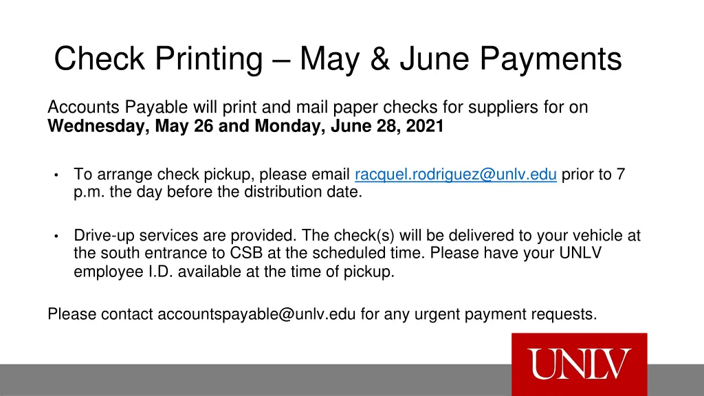 check printing may june payments