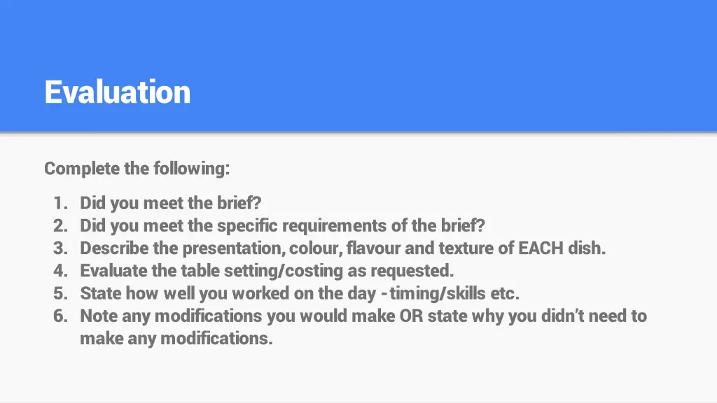 evaluation