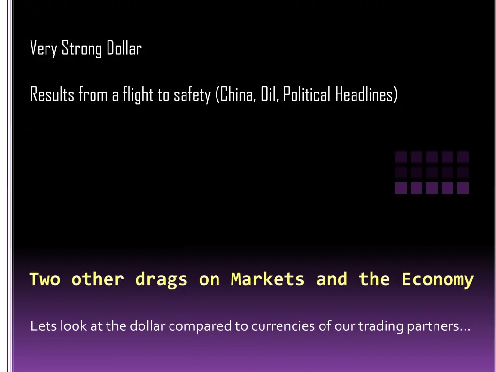 very strong dollar