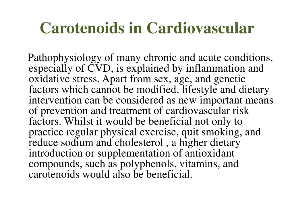 carotenoids in cardiovascular