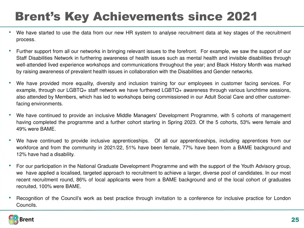 brent s key achievements since 2021
