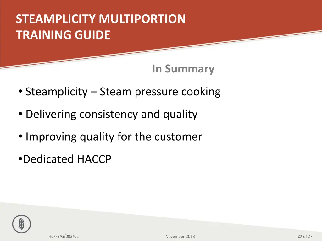 steamplicity multiportion training guide 24