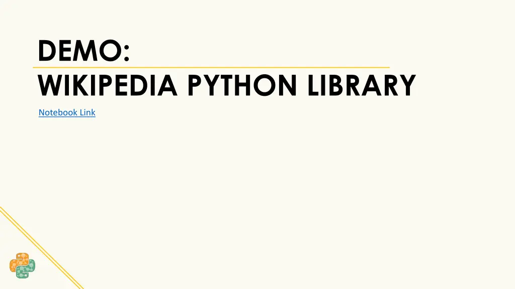 demo wikipedia python library