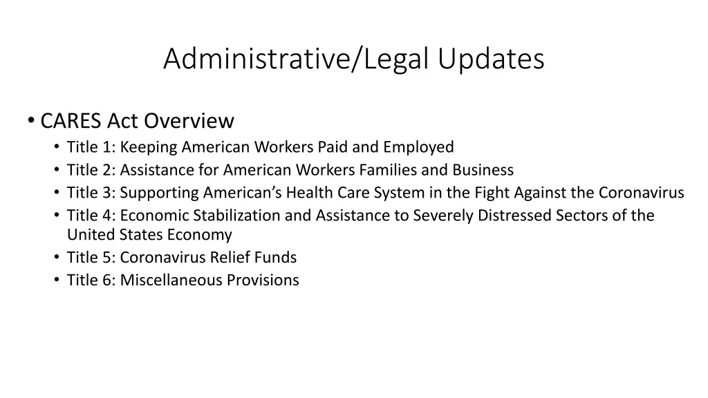 administrative legal updates