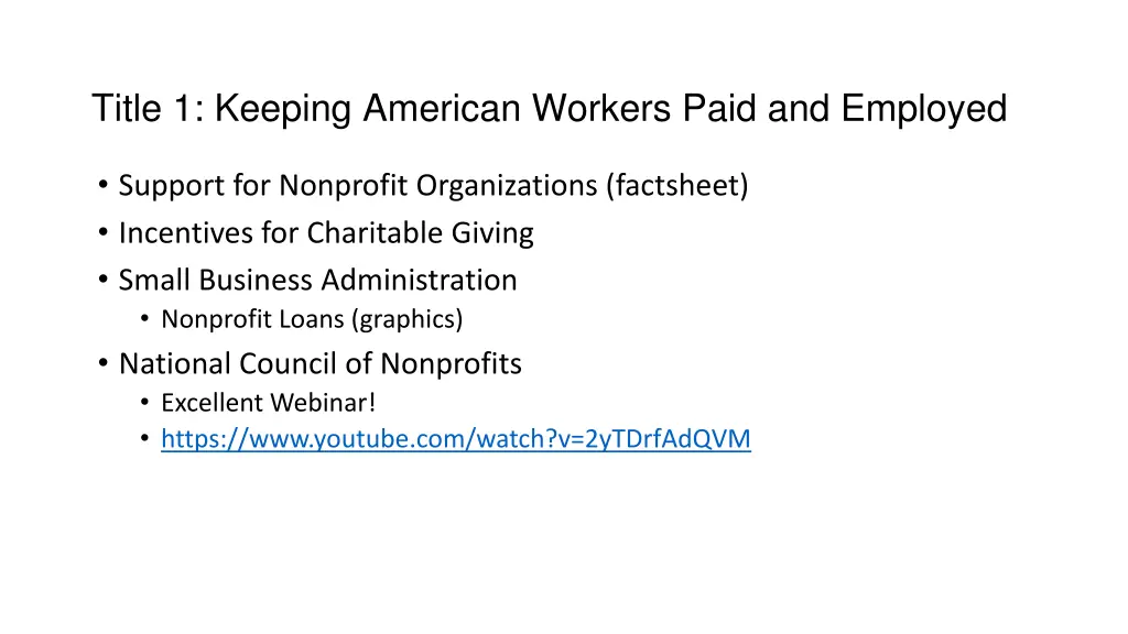 title 1 keeping american workers paid and employed