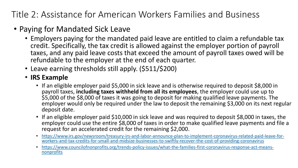 title 2 assistance for american workers families 1