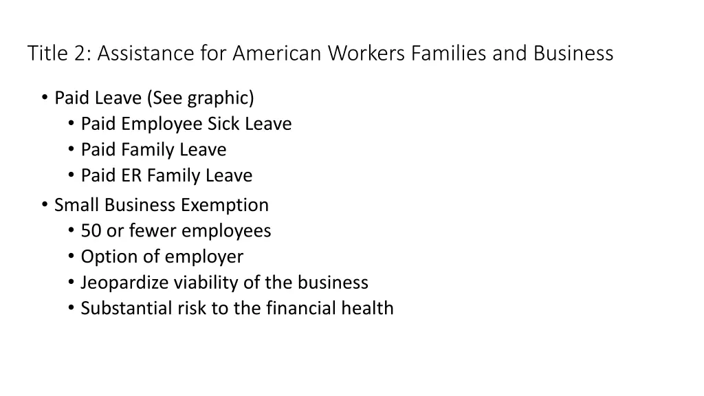 title 2 assistance for american workers families