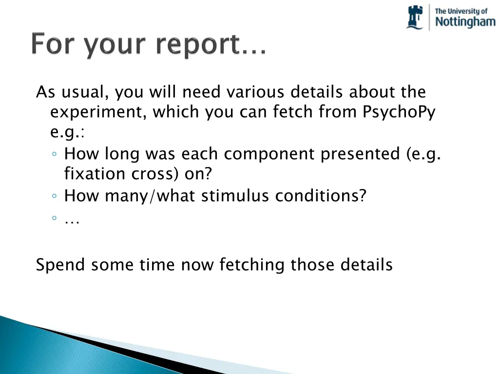 as usual you will need various details about