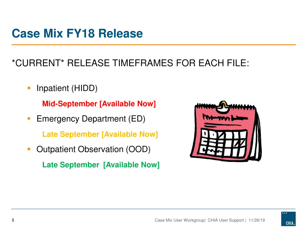case mix fy18 release