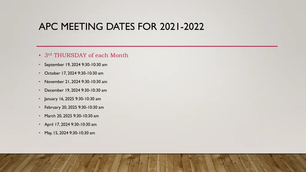 apc meeting dates for 2021 2022
