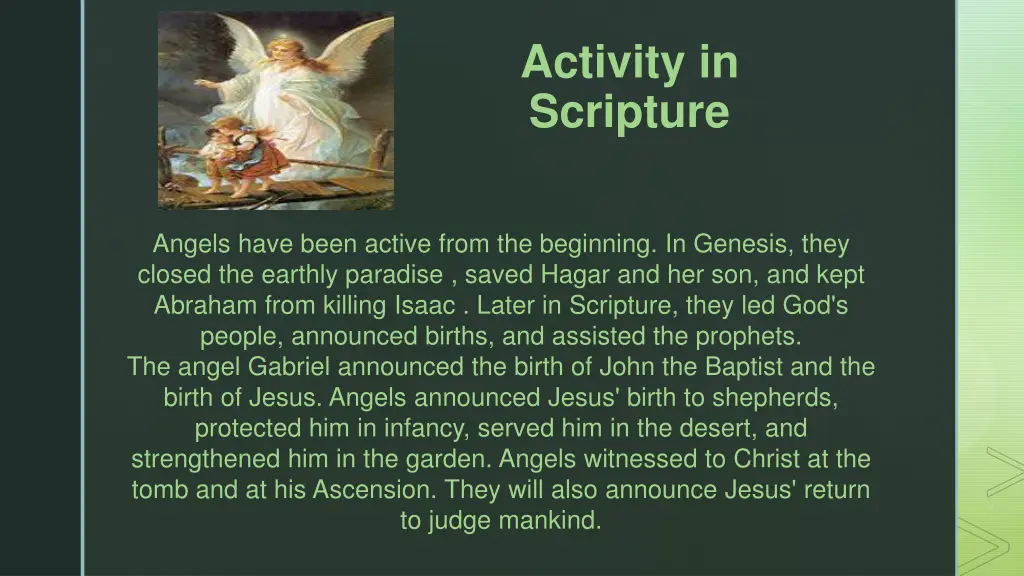 activity in scripture