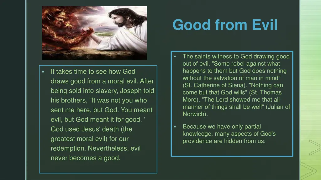 good from evil
