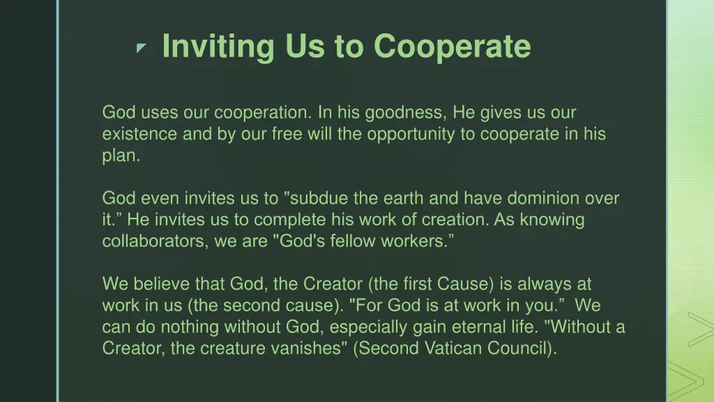 inviting us to cooperate